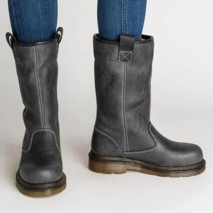 Uma - Damen Faltbare Lederstiefel