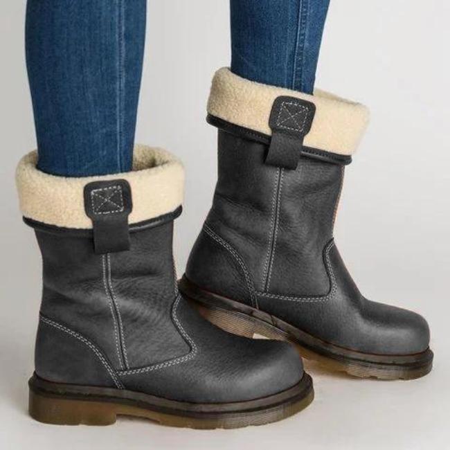 Uma - Damen Faltbare Lederstiefel