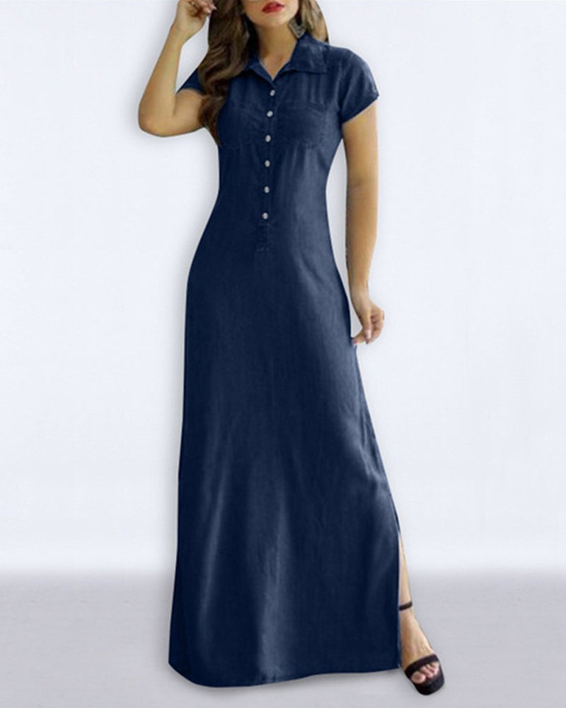 Denim-Imitat-Kleid