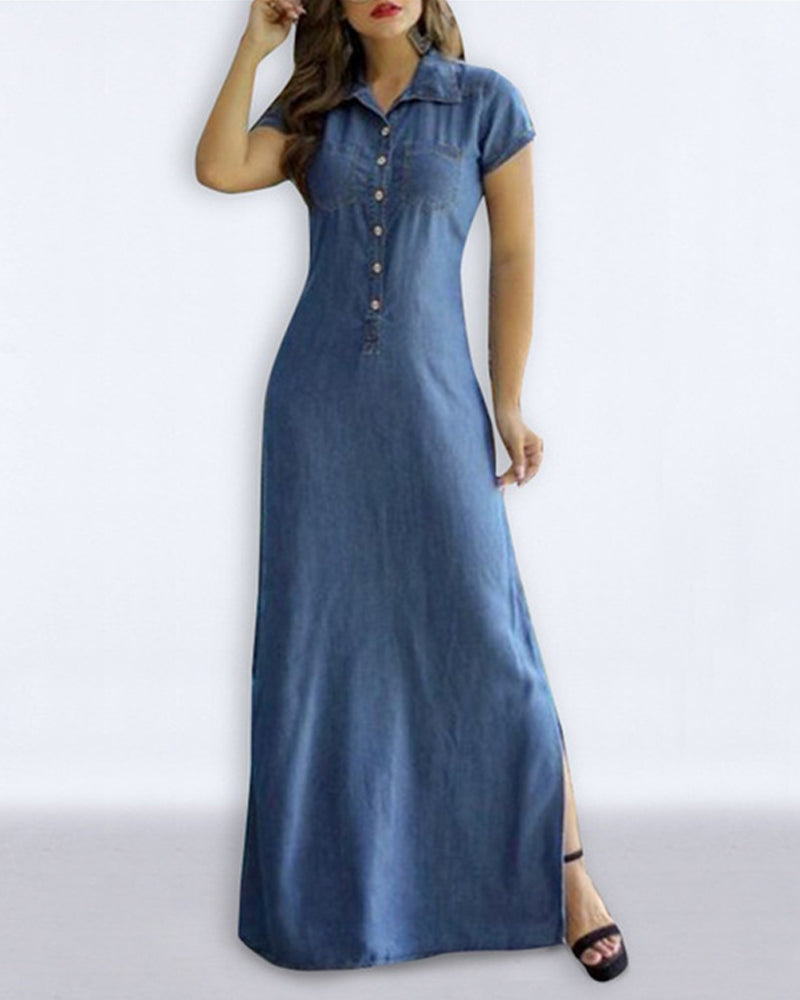 Denim-Imitat-Kleid