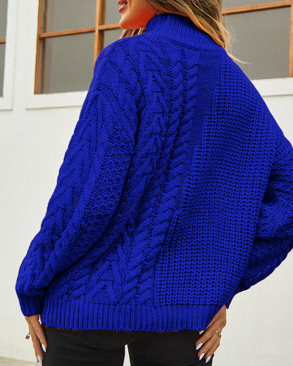 Halbschildkragenpullover Fester Farbpullover