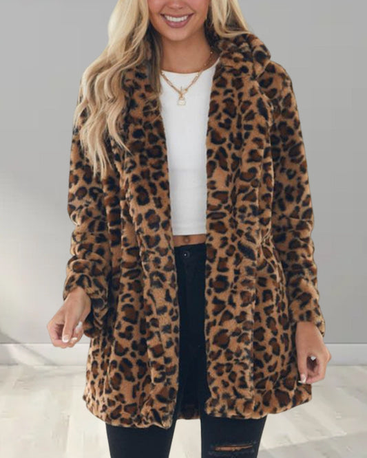 Plüschjacke Mit Leopardenmuster