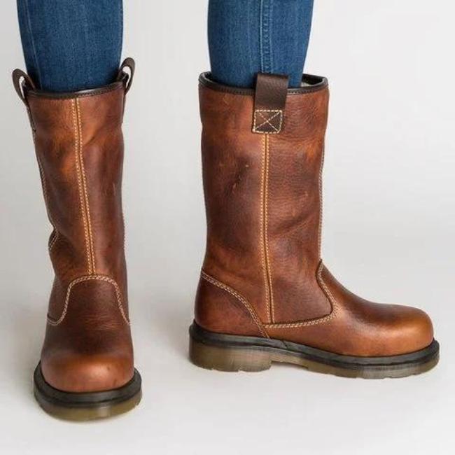 Uma - Damen Faltbare Lederstiefel