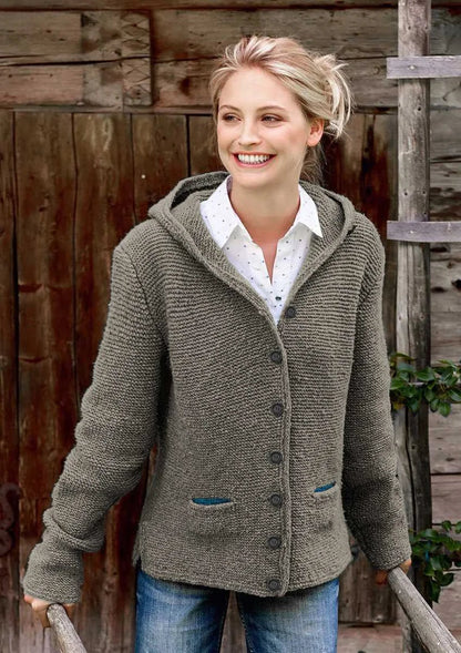 Islah - Damen Strickjacke mit Kapuze