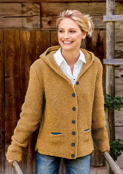 Islah - Damen Strickjacke mit Kapuze