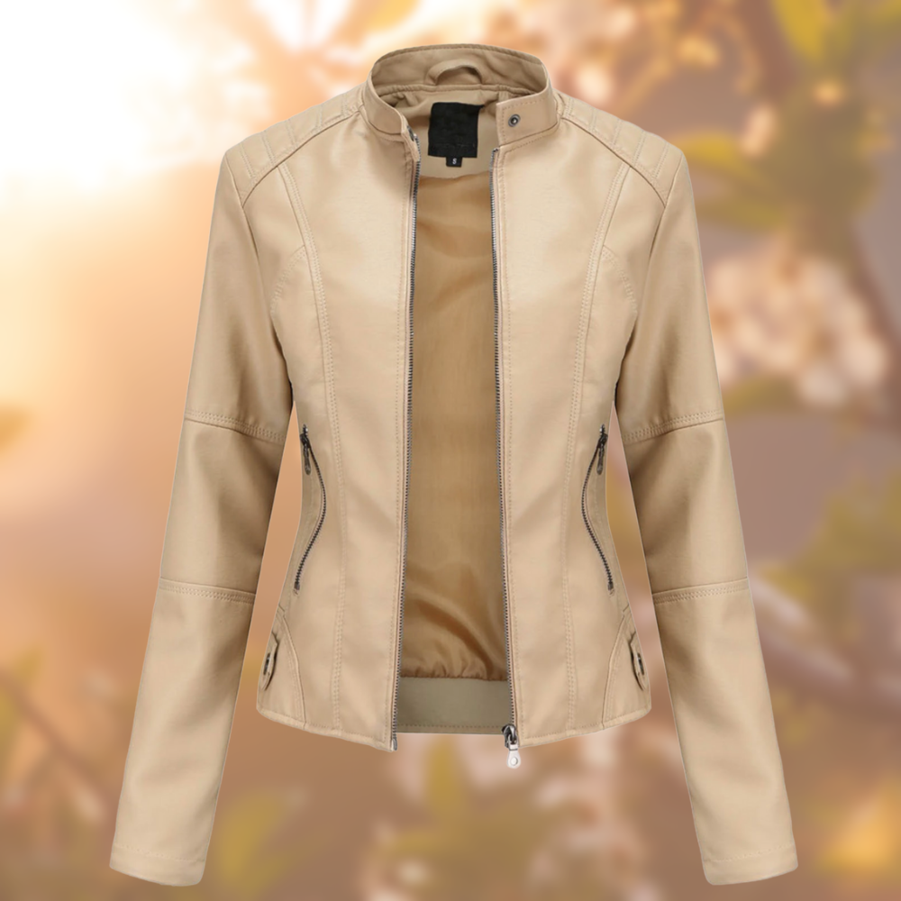 Natalia - Damen Retro Lederjacke