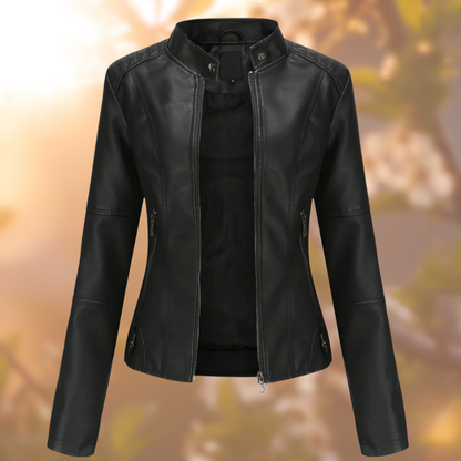 Natalia - Damen Retro Lederjacke