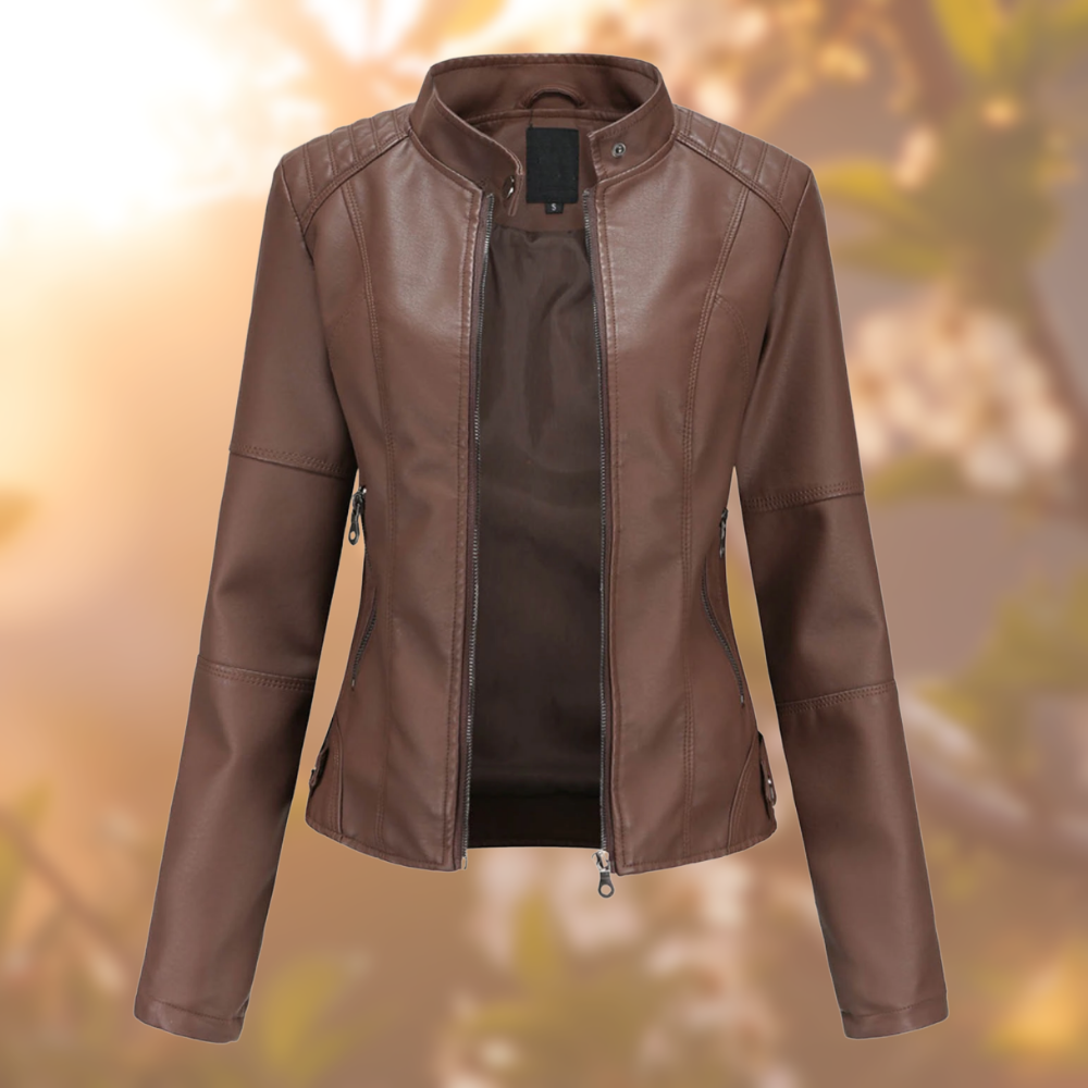 Natalia - Damen Retro Lederjacke