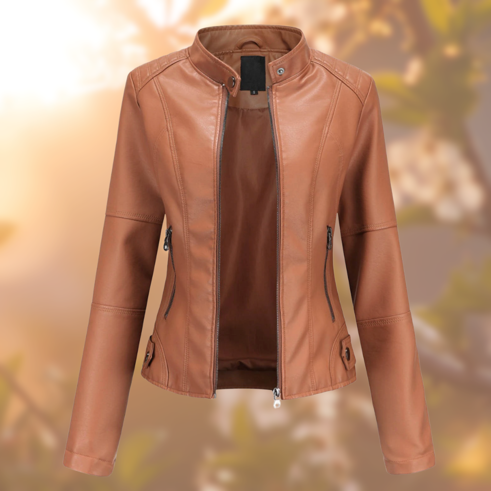 Natalia - Damen Retro Lederjacke