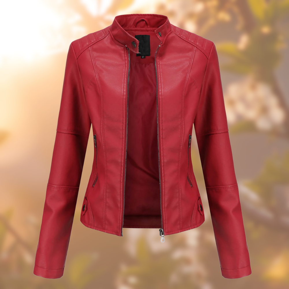 Natalia - Damen Retro Lederjacke