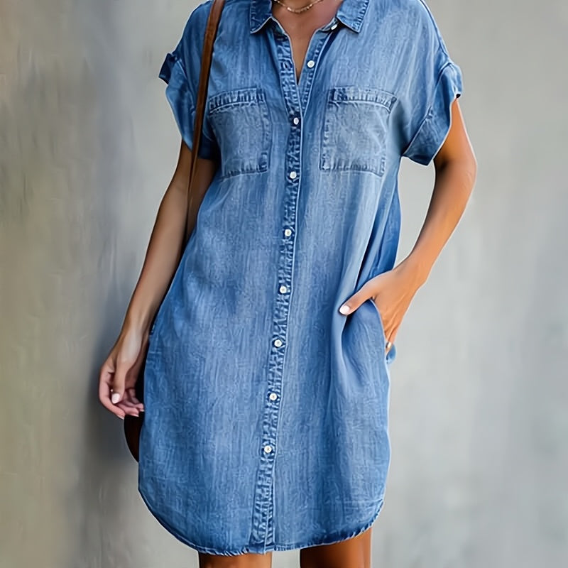 Amy - Elegantes Kleid Aus Denim