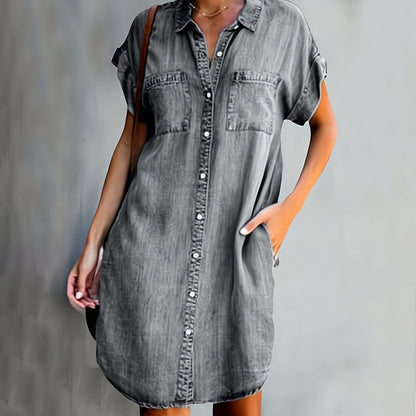 Amy - Elegantes Kleid Aus Denim