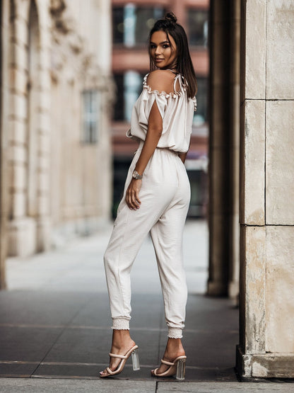 Loise - Damen Jumpsuit mit V-Ausschnitt