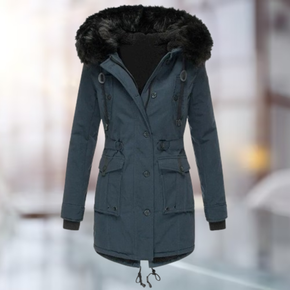 Mari - Damen Winterjacke mit Pelz