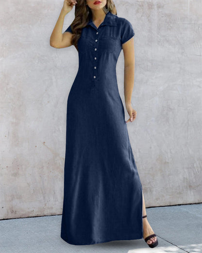 Denim-Imitat-Kleid