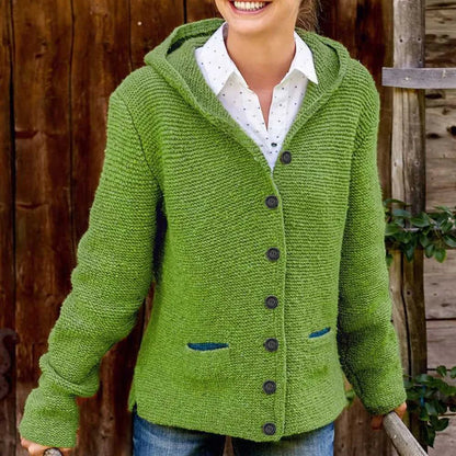 Islah - Damen Strickjacke mit Kapuze