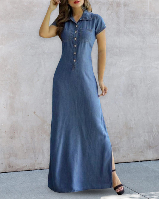 Denim-Imitat-Kleid