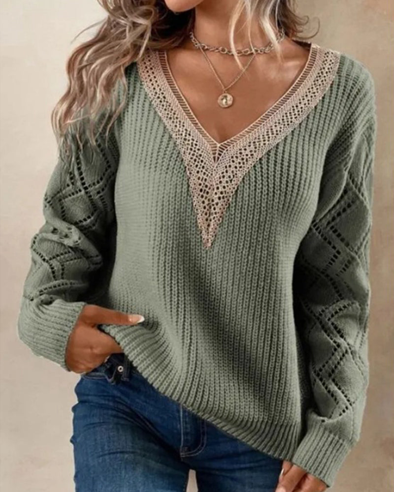 Elegante Pullover Mit V-Ausschnitt