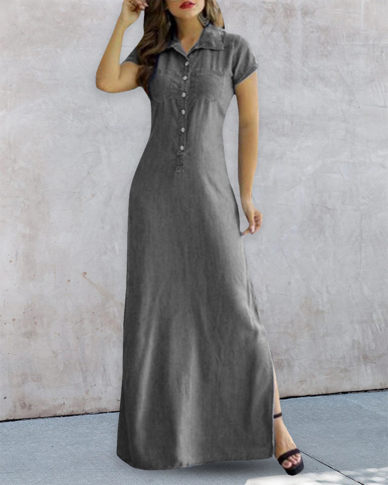 Denim-Imitat-Kleid