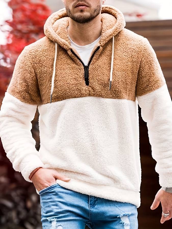 Roderick - Herren Fleece-Pullover mit Kapuze