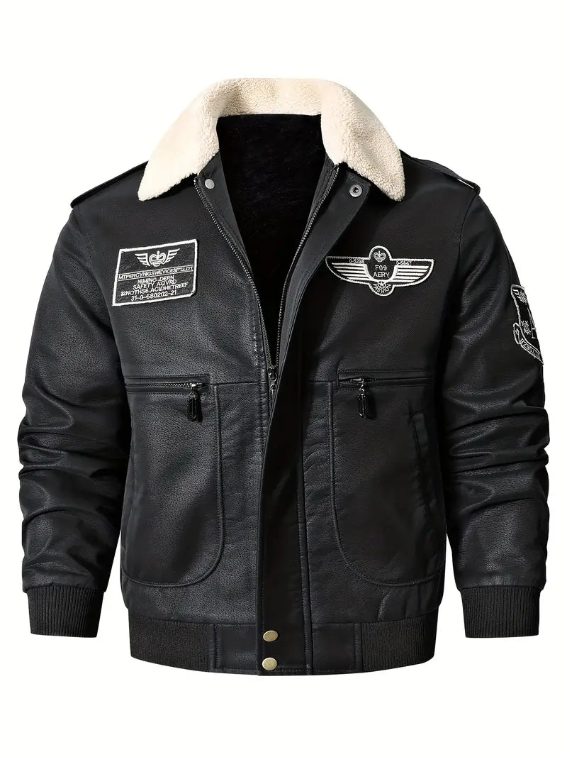 Steven - Herren-Bomber-Motorrad-Lederjacke