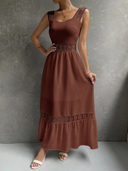 Rowena - Damen Maxikleid mit Spitze