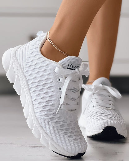 Cindy - Damen Elegante Weiße Sneaker