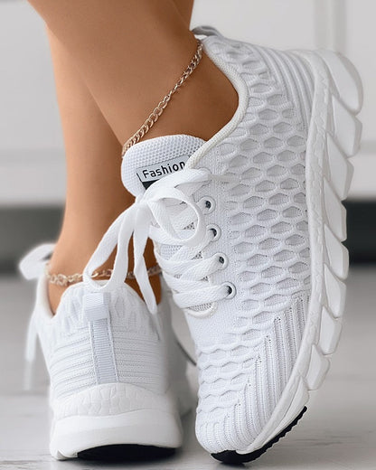 Cindy - Damen Elegante Weiße Sneaker