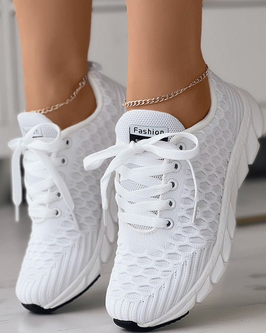 Cindy - Damen Elegante Weiße Sneaker