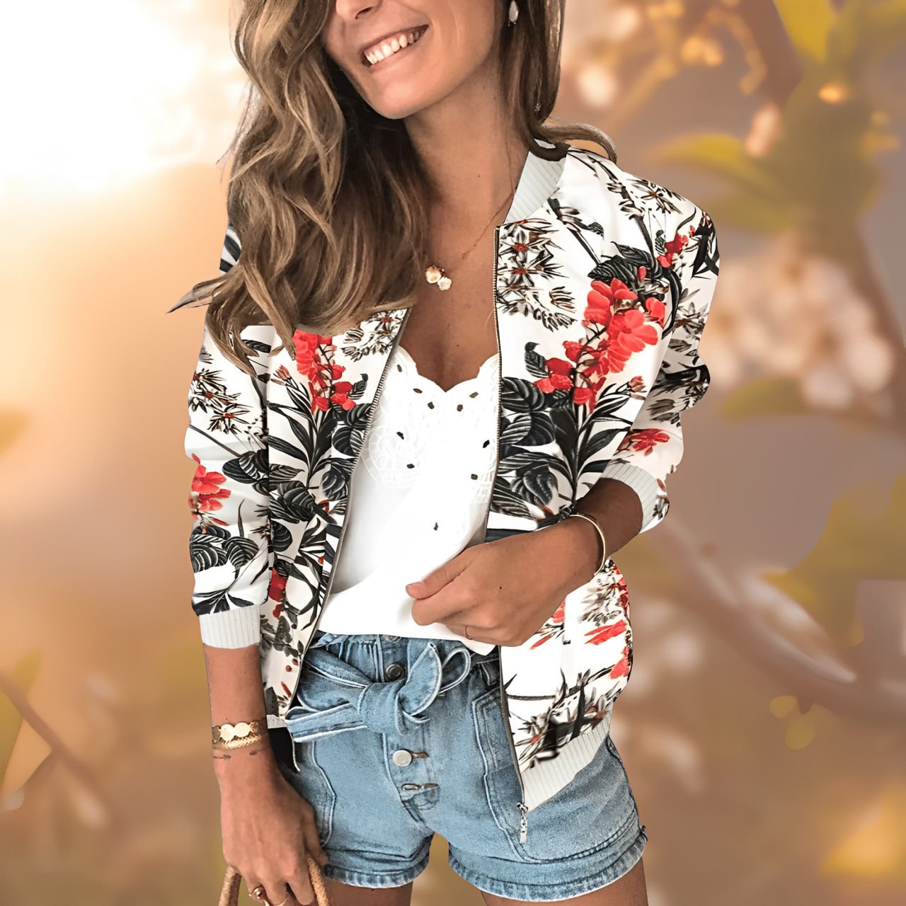 Mayina - Stylische Blumenjacke für Damen