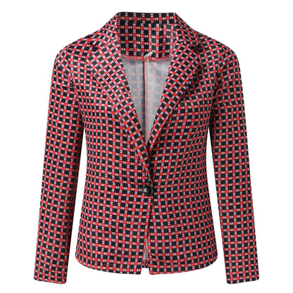 Octavia - Rot Karierter Damen-Blazer